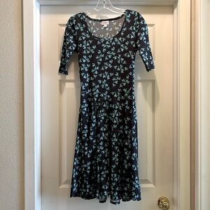 Lularoe Blue Floral Nicole Dress